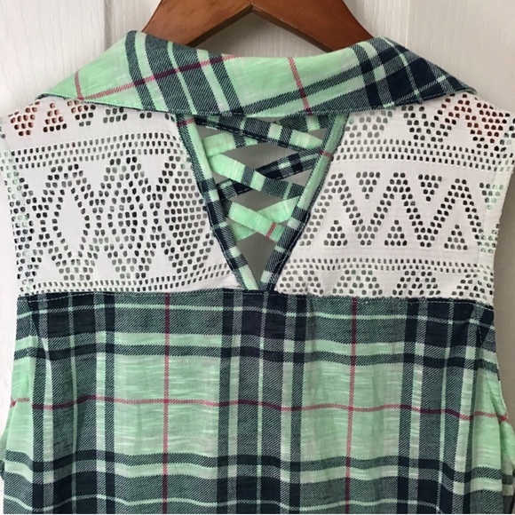 NO BOUNDARIES sleeveless plaid L 11-13 - Picture 4 of 5